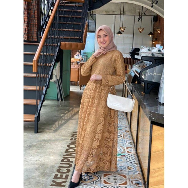 REAL PICT GAMIS ANGGUN/GAMIS BRUKAT MEWAH/GAMIS KEKINIAN/BY PB
