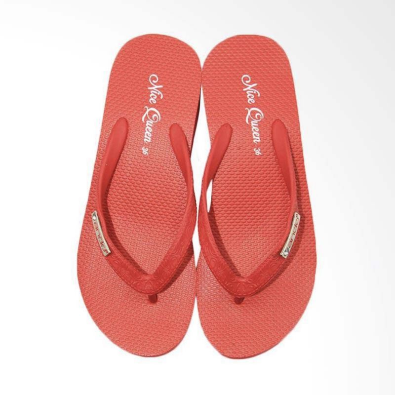 ANDO NICE QUEEN - SANDAL JEPIT ANDO  WEDGES WANITA DEWASA  _ SANDAL ANDO_ANDO ORIGINAL-Merah