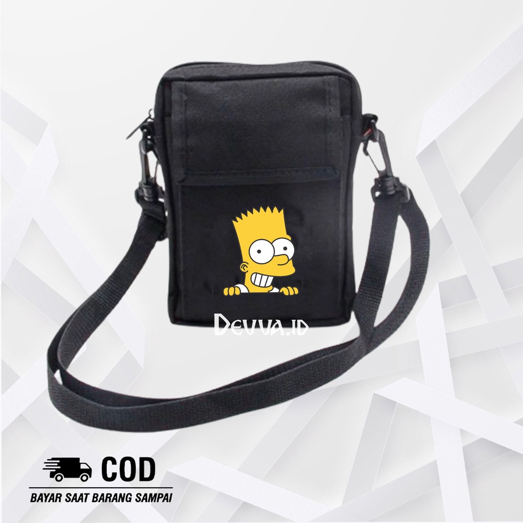 Tas Selempang Pria Wanita Kasual Simpsons Tas Slempang Keren Sling Bag Bahu Unisex Bahan Kanvas | Devva.Id