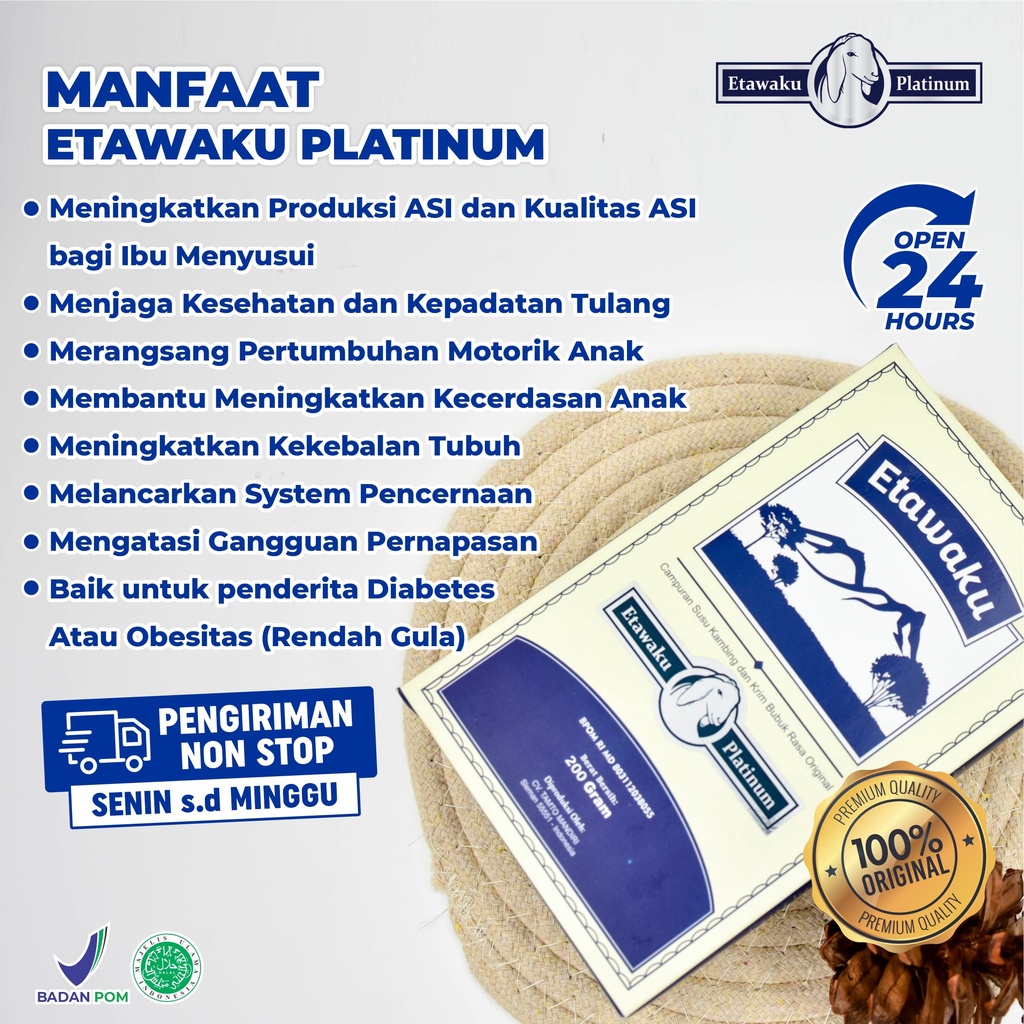 ETAWAKU 200gr - Susu Kambing Etawa &amp; Krim Bubuk ETAWAKU Platinum Original Halal BPOM