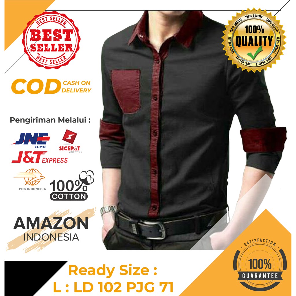 [FREE ONGKIR &amp; COD] KEMEJA HEM PRIA COMBO WARNA BAHAN KATUN PREMIUM DINGIN KUALITAS IMPORT JEPANG