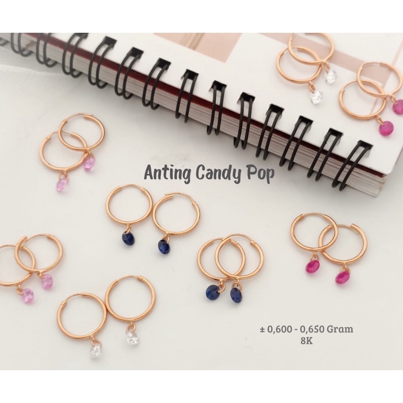 Anting emas gipsy candy pop ayu gold kadar 375/8k