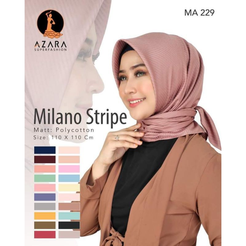 HIJAB SEGIEMPAT MILANO DAN LINIAR SEGI EMPAT PASTI ASLI STRIP PATTERN PALING DICARI