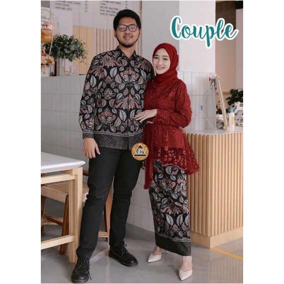 KEBAYA COUPLE MODERN KEBAYA LAMARAN WISUDA TUNANGAN KEBAYA KONDANGAN-SET COUPLE (MAROON)