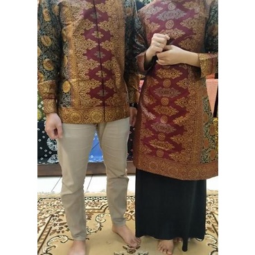Baju Batik Songket Palembang Motif Koin ( Bisa Couple ) - Pria