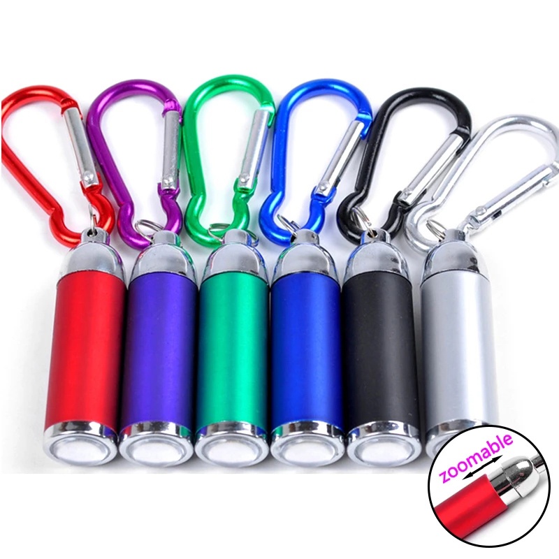 Gantungan Kunci Senter Led Mini Bahan Aluminum Alloy 6 Warna Untuk Camping