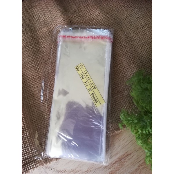 (-+ 100 pcs)Plastik buket uang opp seal 7x15 - plastik perekat - plastik uang - bahan buket uang - bouqet money plastik bungkus uang