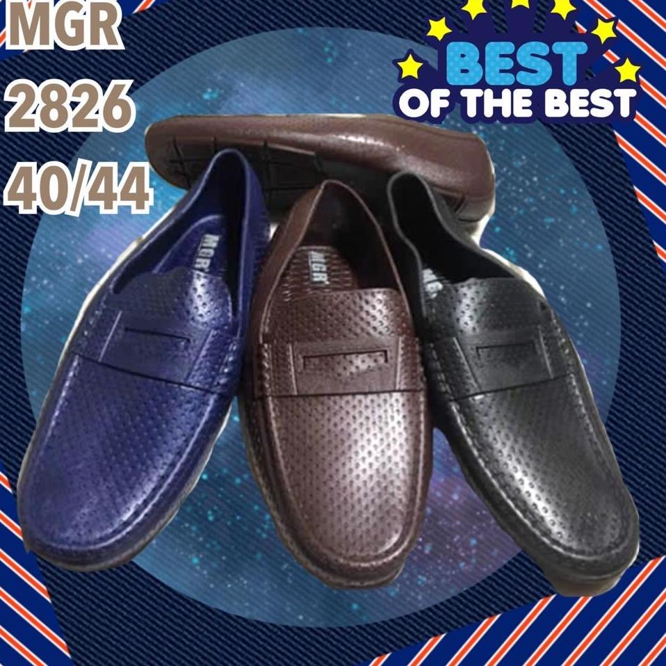 Oke Price.. Sepatu Kerja Pantofel Loafer Kerja Formal Casual Pria Karet Anti Air Impor Jelly MGR Mok