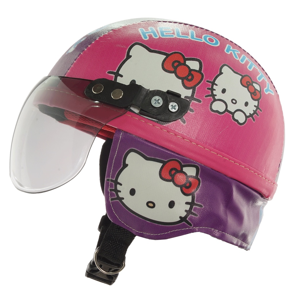 Helm Anak Untuk Usia 1-4 Tahun Motif Hello Kitty - Pink Ungu