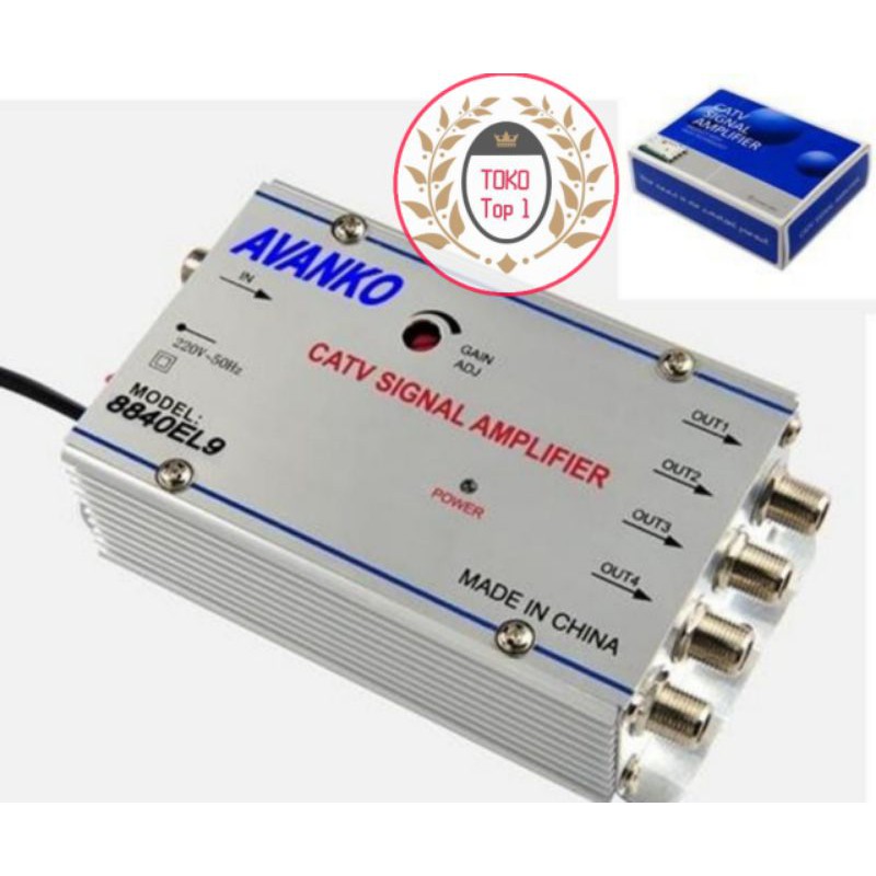 booster + splitter penjernih penguat sinyal tv 2 way 3way 4way