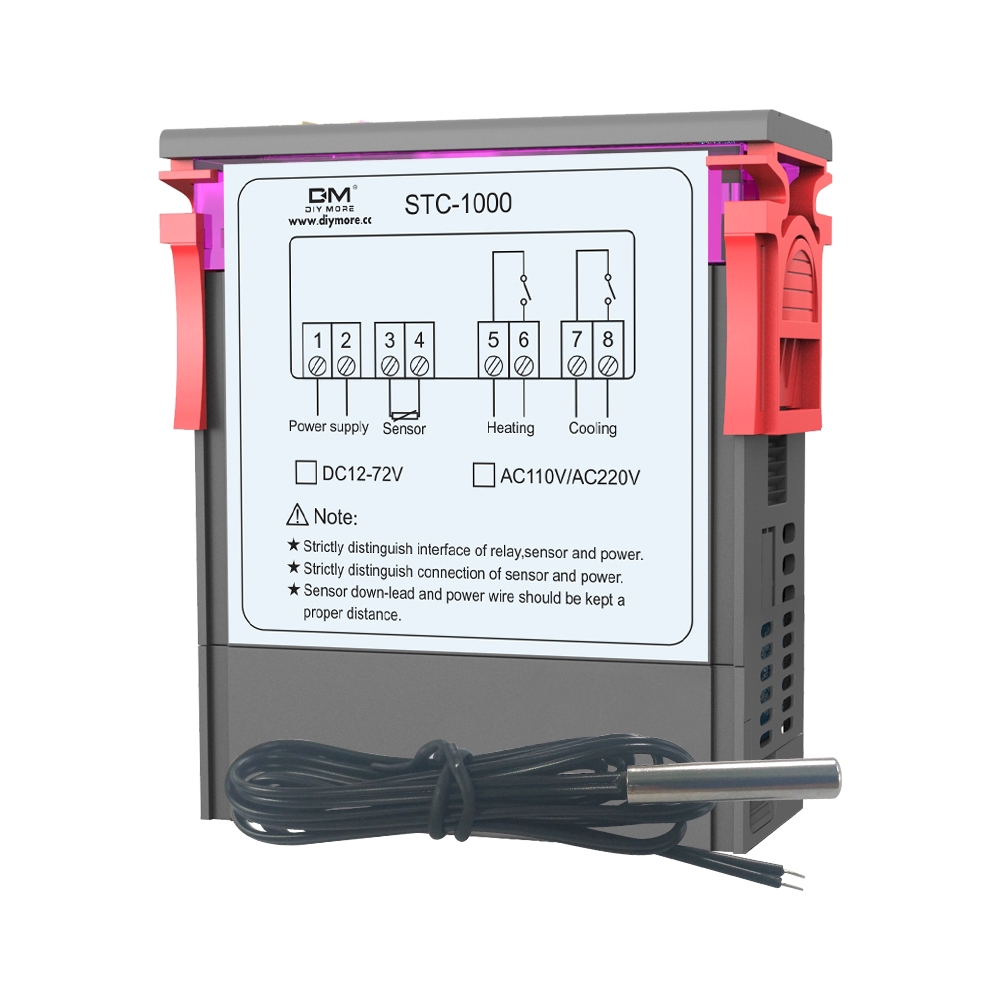 [IN STOCK/COD]STC1000  Digital Temperature Controller DC 12V 24V 12V-72V AC 110-220V Thermostat + Probe