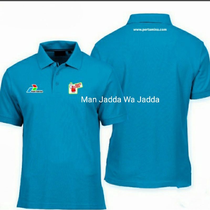 Kaos Pertamina Pasti Bisa Kaos Kerah Pertamina Kaos Polo Shirt Pertamina Full Bordir.