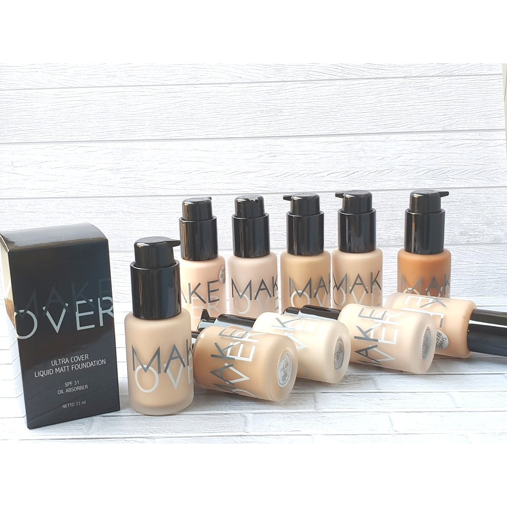 MAKE OVER ULTRA COVER LIQUID MATTE FOUNDATION 33ML ORIGINAL - ALAS BEDAK MAKE OVER
