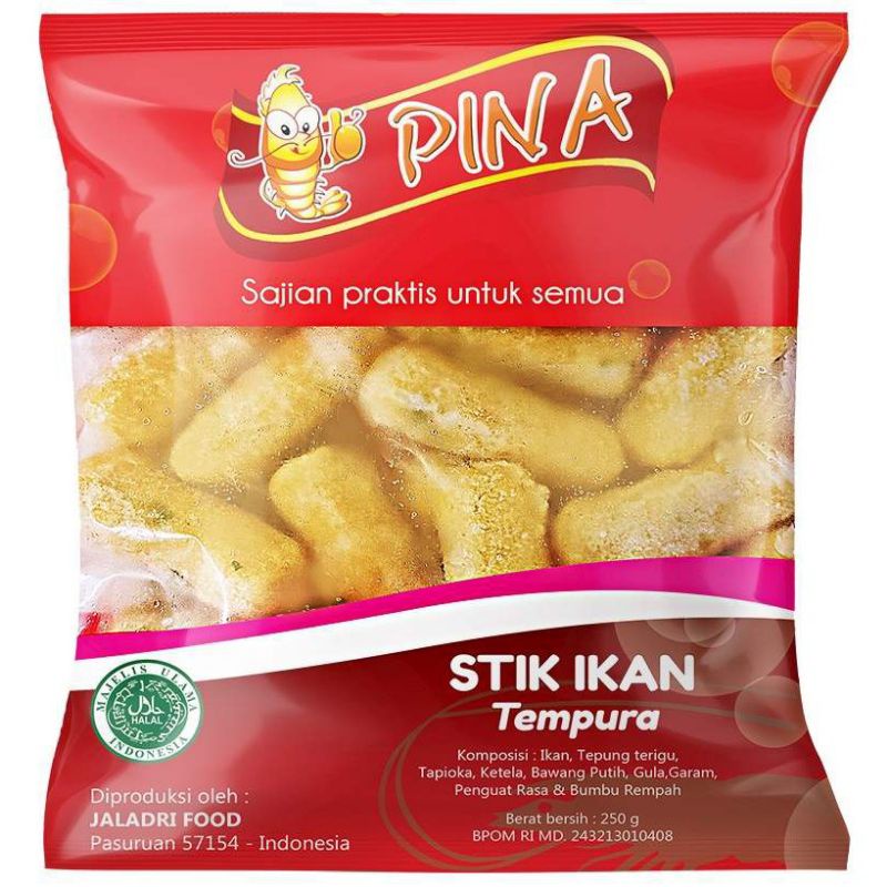 

STIK IKAN TEMPURA PINA 250gr frozen food makanan beku olahan ikan seafood