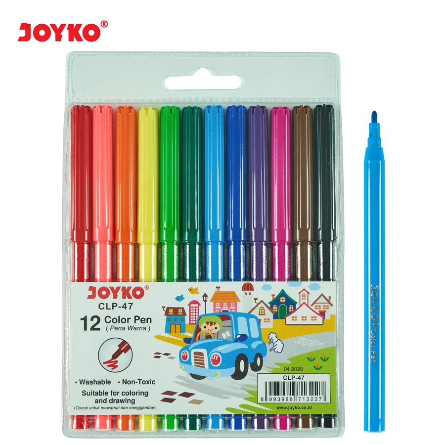 

Spidol Brush Pen 12 Colors Joyko CLP-47