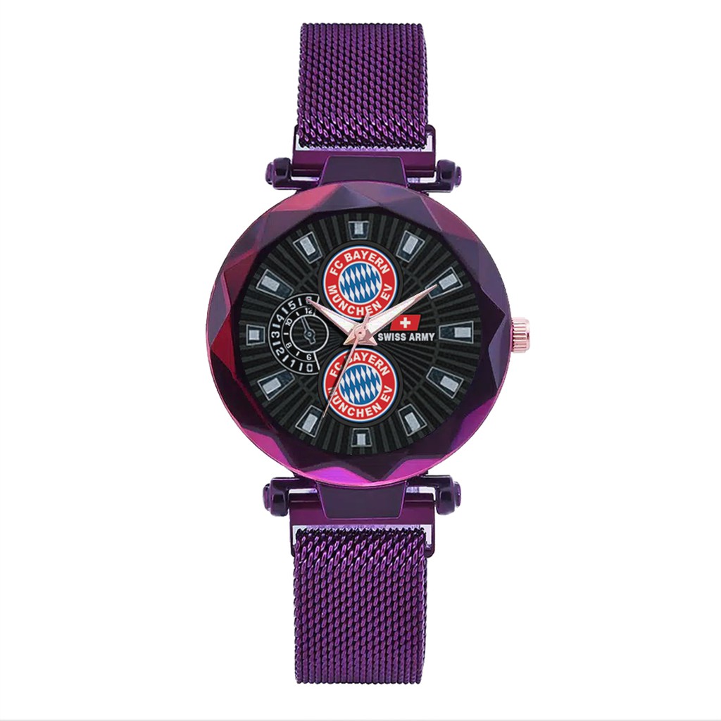 Jam Tangan Wanita Custom - BAYERN MUCHEN FC Hollywood Free Box &amp; Batre Cadangan