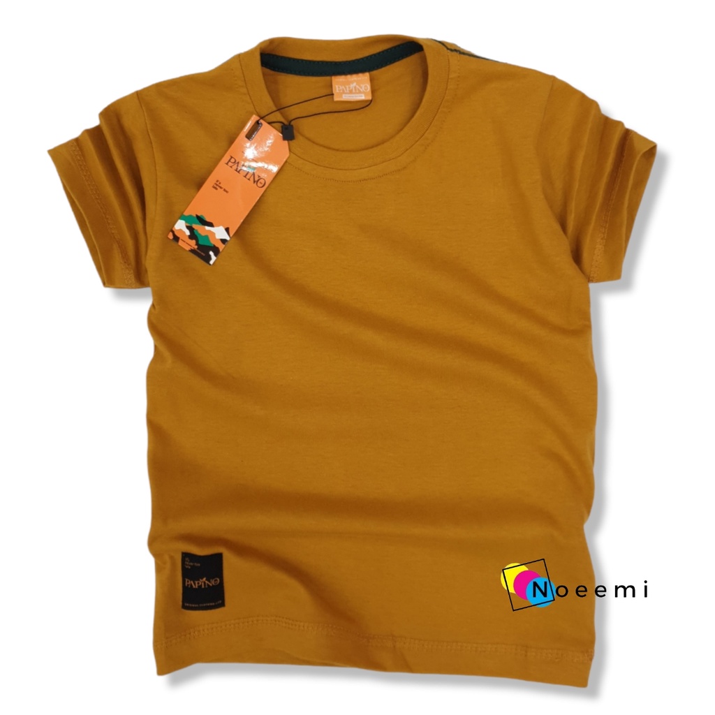 Papino Baju Kaos Anak Laki Laki 1-12 Tahun Pakaian Distro Oblong Polos Kuning