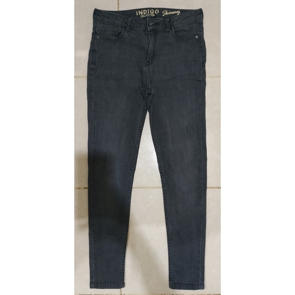 Preloved Celana Panjang Jeans Wanita Marks & Spencer Original Indigo Skinny Grey Size 12