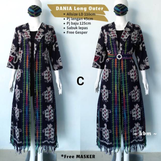 Dania long outer tenun ori troso