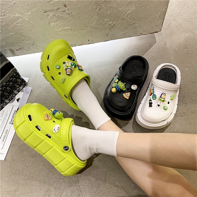 KOOLEY Wedges Toy story Sporty Wanita Tinggi Classic Bae Clog High Import