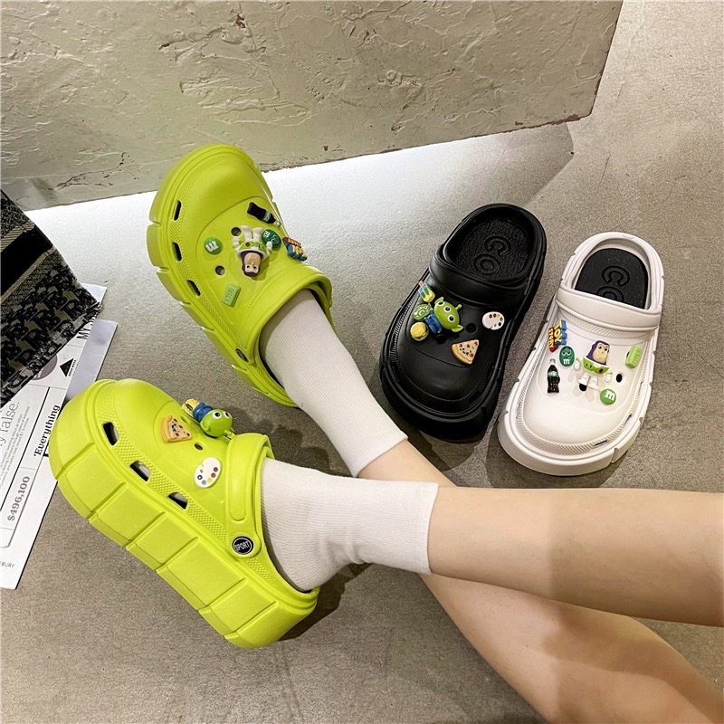 KOOLEY Wedges Toy story Sporty Wanita Tinggi Classic Bae Clog High Import