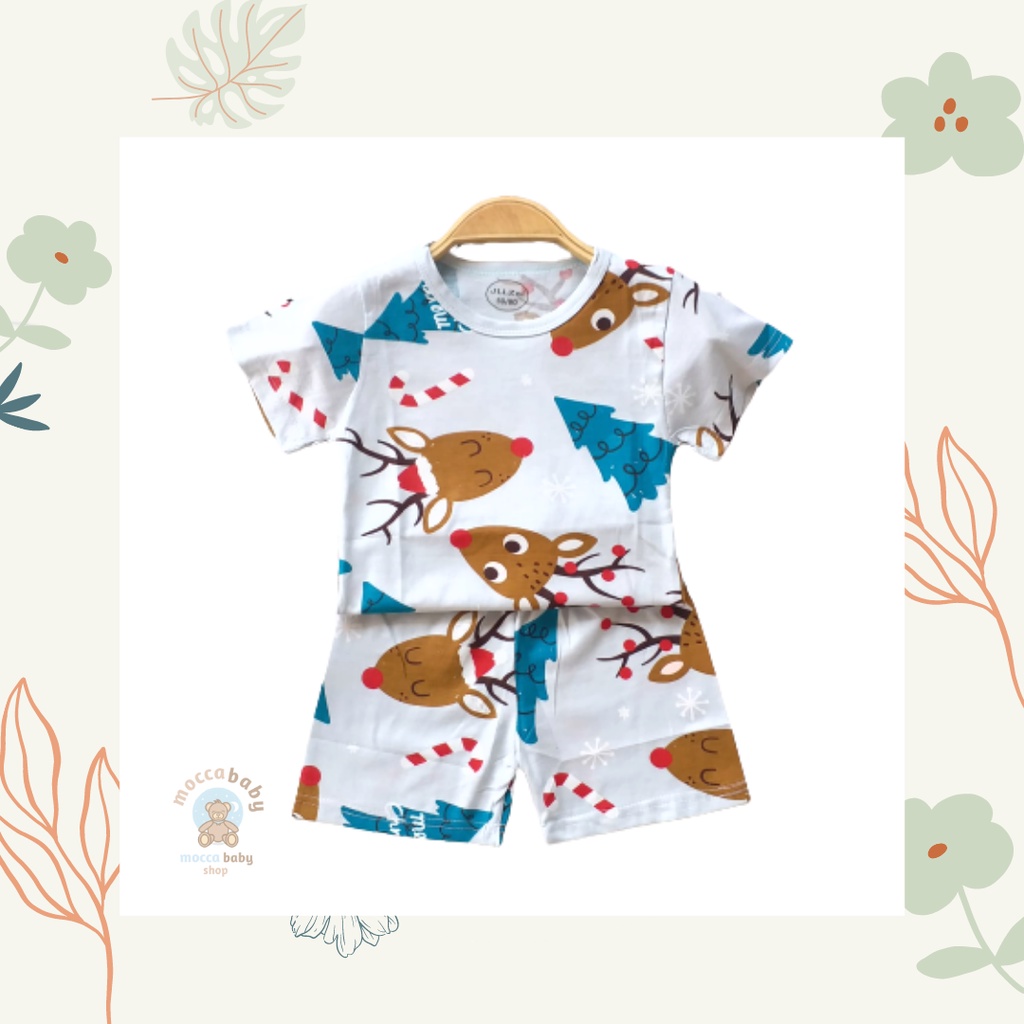 MBSS - Setelan Bayi Pendek FULLPRINT KL / Baju Anak Unisex Setelan Pendek Anak / Baju Bayi Import A124