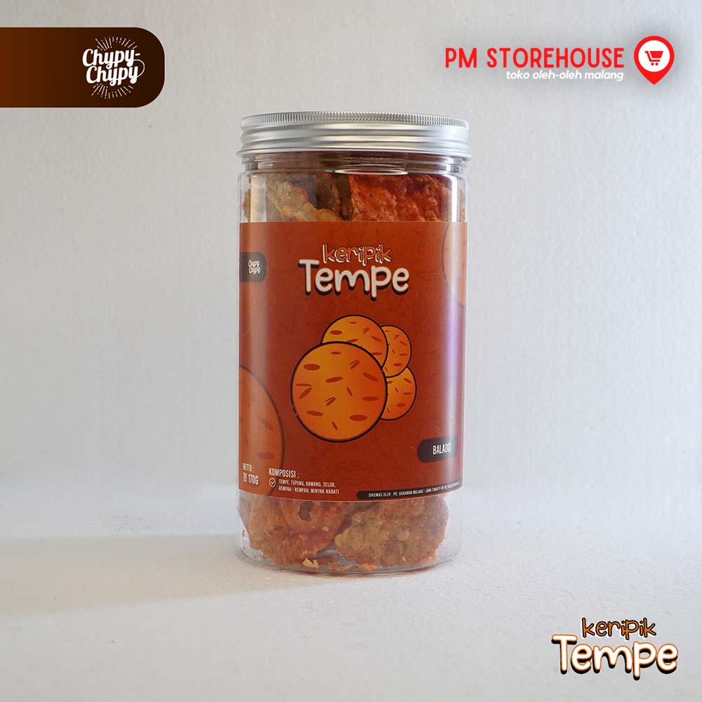 Keripik Tempe Balado Super Renyah Chypy Asli Malang - Kemasan Toples