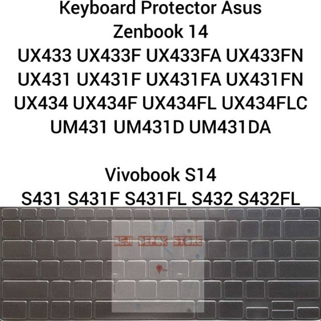 Keyboard Protector Asus Zenbook 14 UM462 UM431 UX462 UX431 UX433 UX433FN UX431 UX431FN UX434 UM431 Vivobookl S14 S431F S432