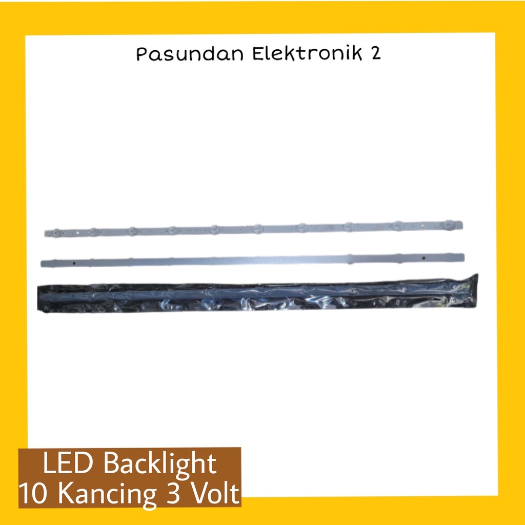 Lampu Backlight LED TV 10 kancing cembung 3V 63cm 3V alumunium .