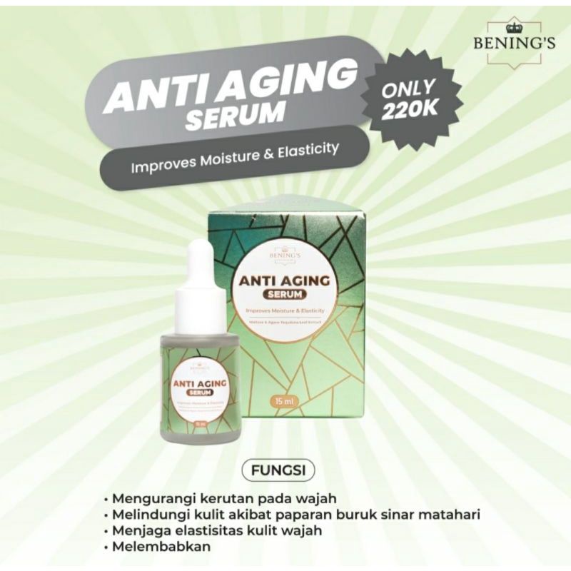 Serum Anti Aging Bening's BPOM Halal Untuk Mencerahkan Kulit Dan Menyamarkan Kerutan Perawatan Kecantikan Termurah