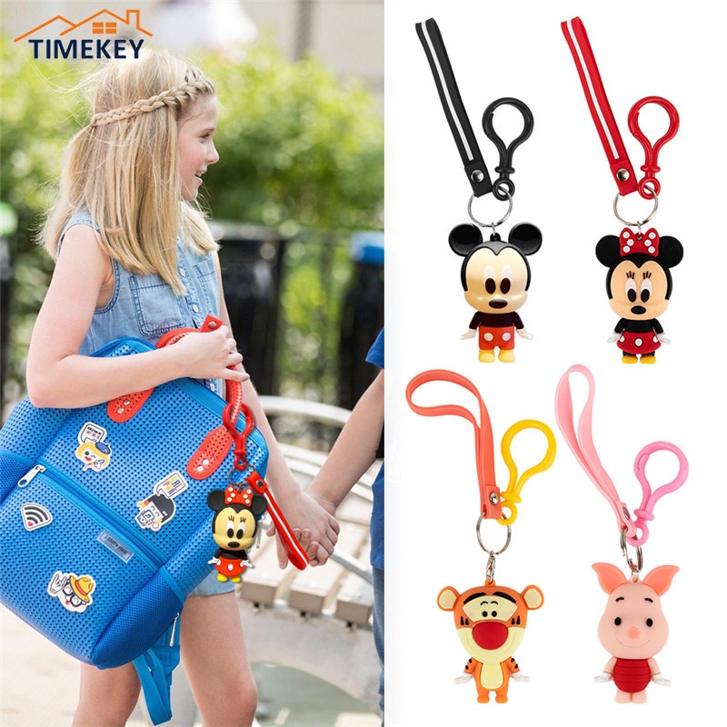 TK Fashion Creative Mickey Donald Duck Resin Keychain Wennie The Pooh Stitch Action Figure Keychain Figure Doll Toys