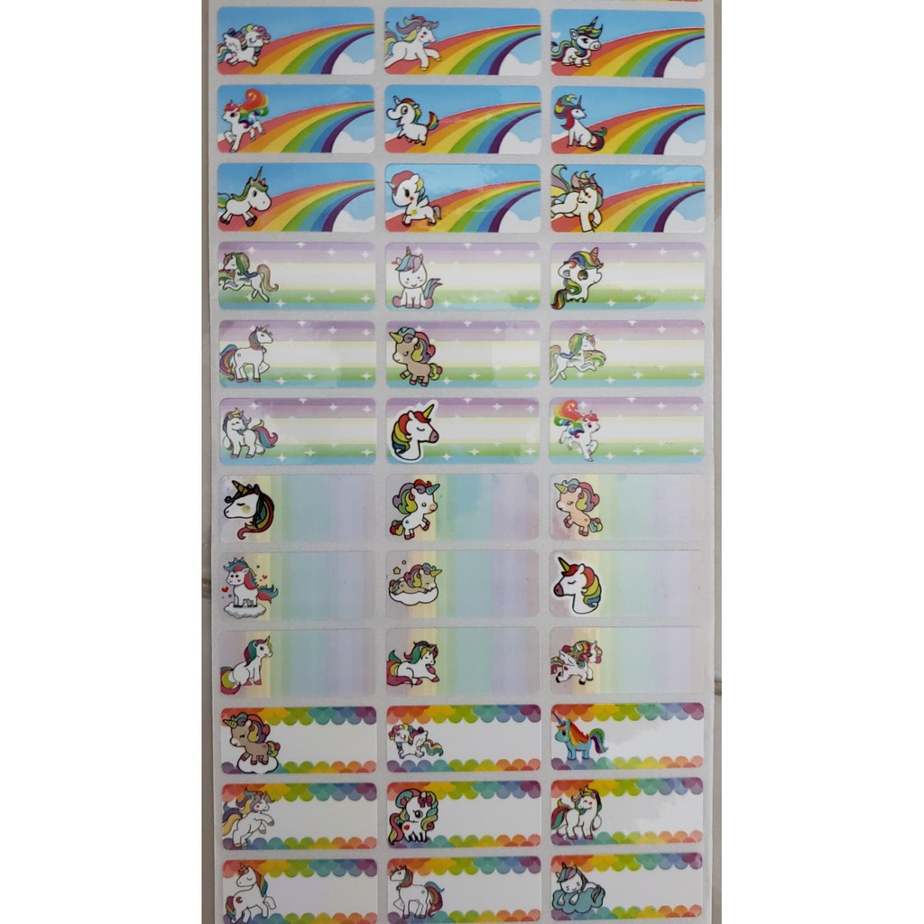 

Label Uk. M Unicorn Waterproof, tidak luntur & anti sobek.