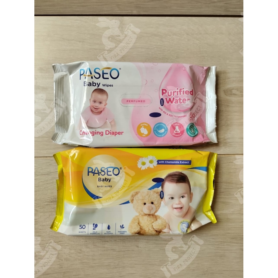 PASEO BABY WIPES 50 SHEETS
