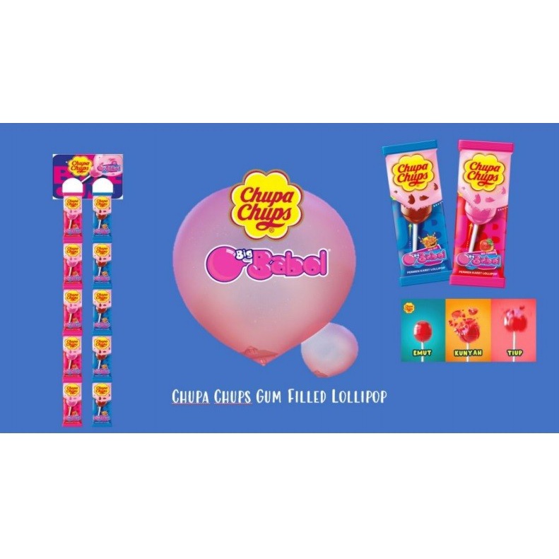 

Chupa Chups Gum Filled Lollipop 12gr (isi 20 Pcs) (Big Babol)