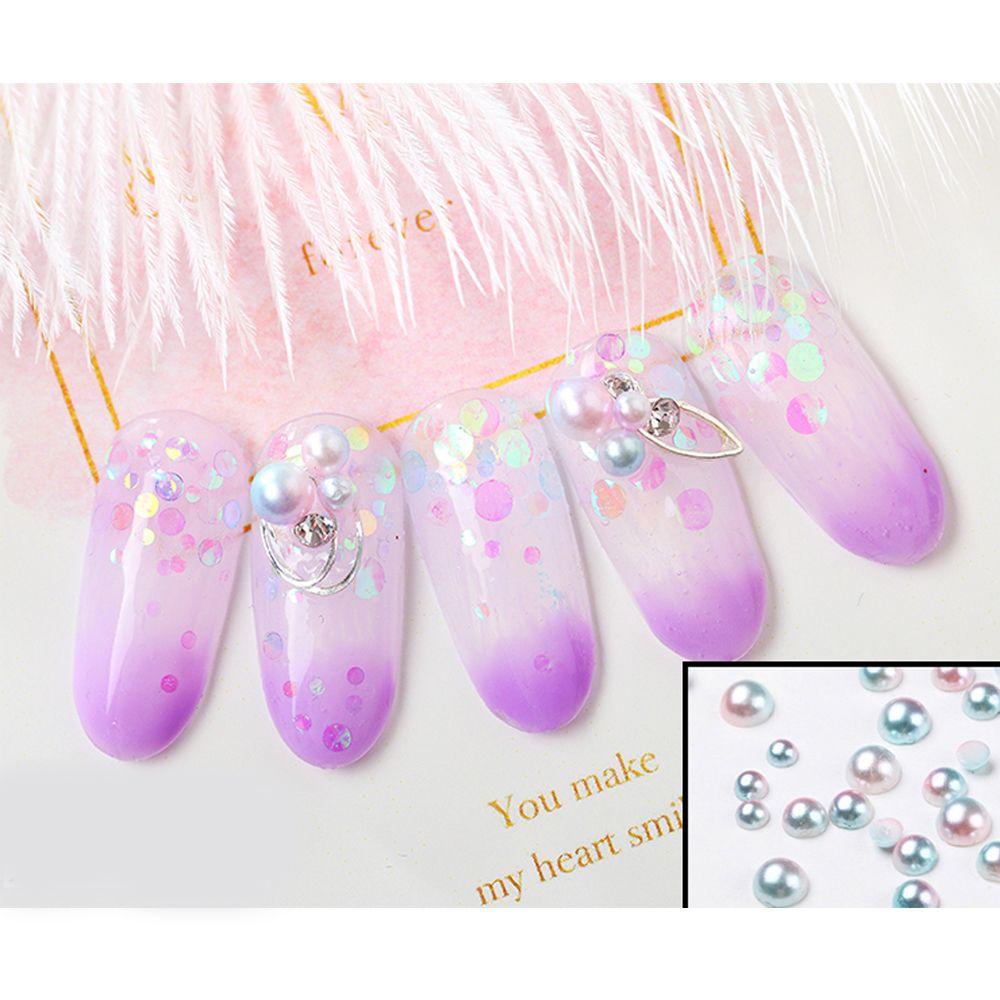 Preva Nail Art Mutiara Fashion Wanita Ukuran Campur Manik-Manik 3D