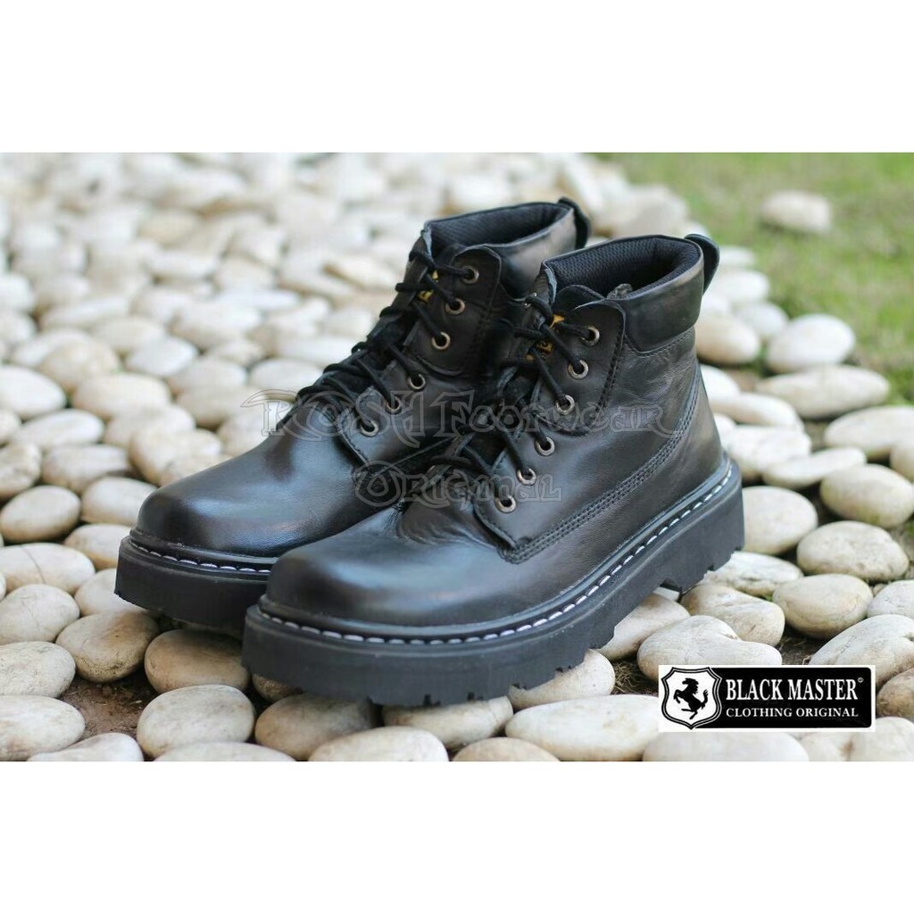 Sepatu Black Master BlackStone Boots Kulit Asli Pria Original