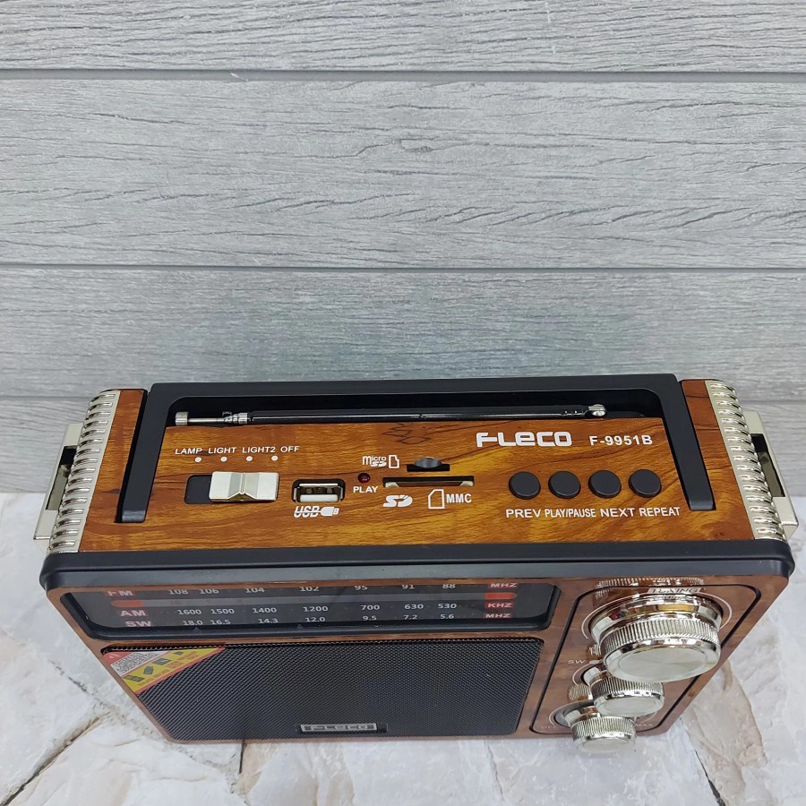 RADIO JADUL BLUETOOTH FLECO F-9951B - RADIO FLECO 3 BAND KLASIK