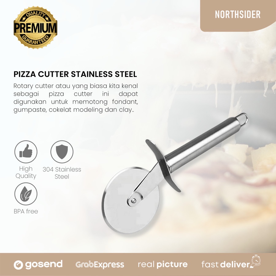 PIZZA CUTTER | PISAU PEMOTONG PIZZA - KUE STAINLESS 2790B | PISAU RODA