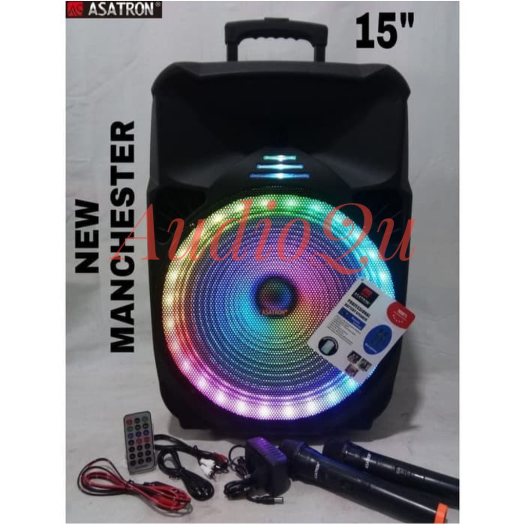 SPEAKER PORTABLE WIRELESS ASATRON MANCHESTER 15 INCH ORIGINAL GARANSI