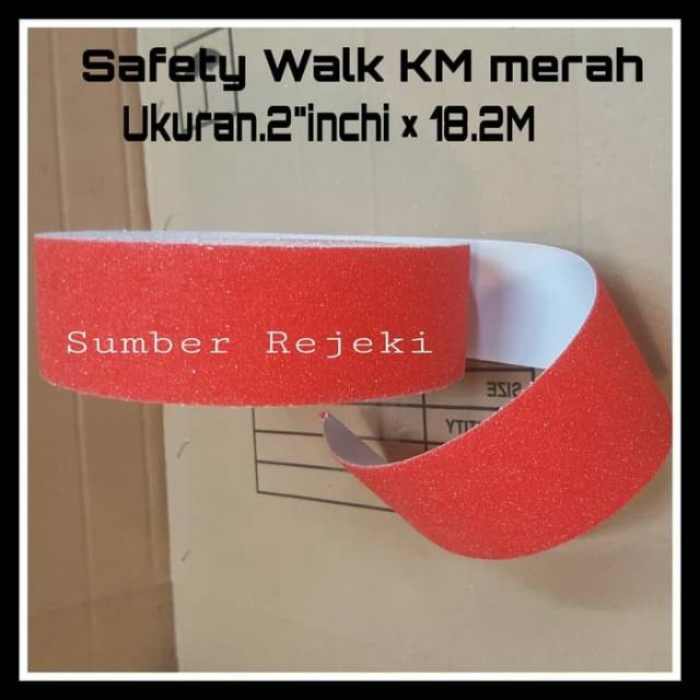 

Safety Walk KM Lakban Anti Slip KM Merah Ukuran 48mm x 18.2M