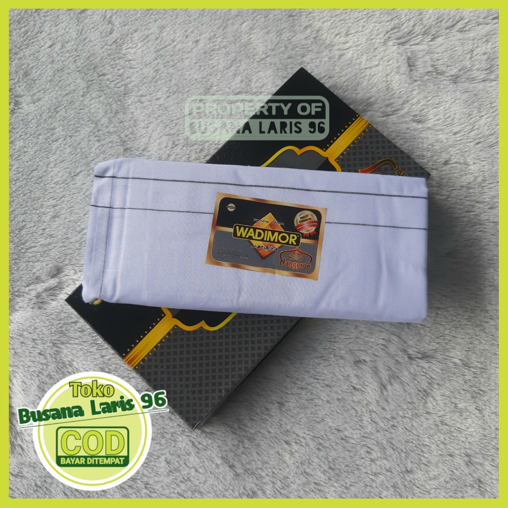 Sarung Wadimor Putih Polos| Sarung Putih Polos| Sarung Wadimor Polos Putih| Dengan Tumpal