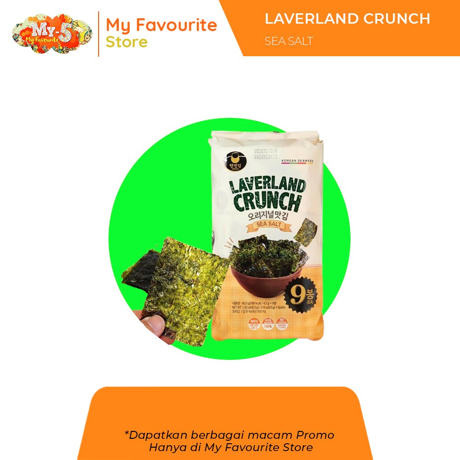 

Laverland Crunch Rumput Laut Snack Korea - Harbanero 4,5 gram