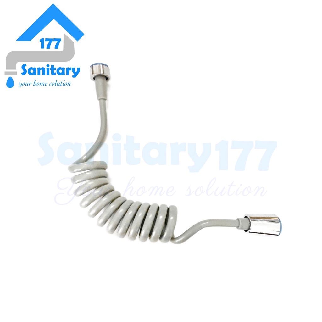Selang shower Flexible telepon 150 cm ABU Grey- selang fleksibel mandi 1,5meter gun metal abu tua telephone spiral hose closet kloset semprotan mandi abu2