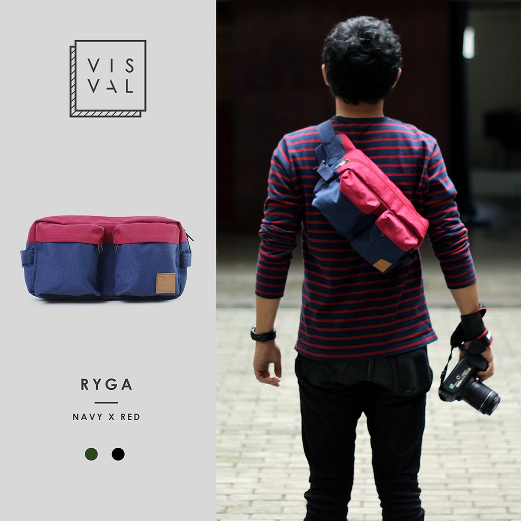 Shoulder Bag / Tas Punggung Visval Ryga Navy Red