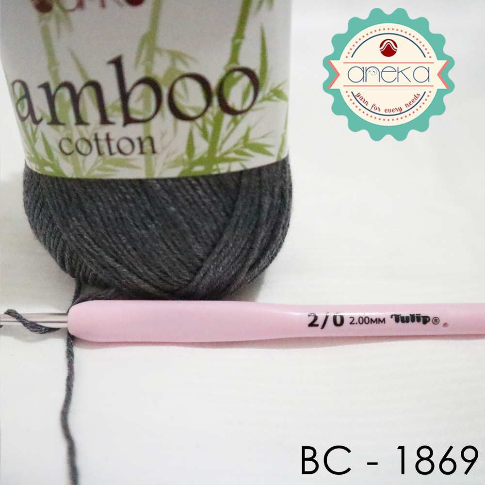 Benang Rajut Katun Bambu / Bamboo Cotton Yarn 2 - 1869 Abu tua