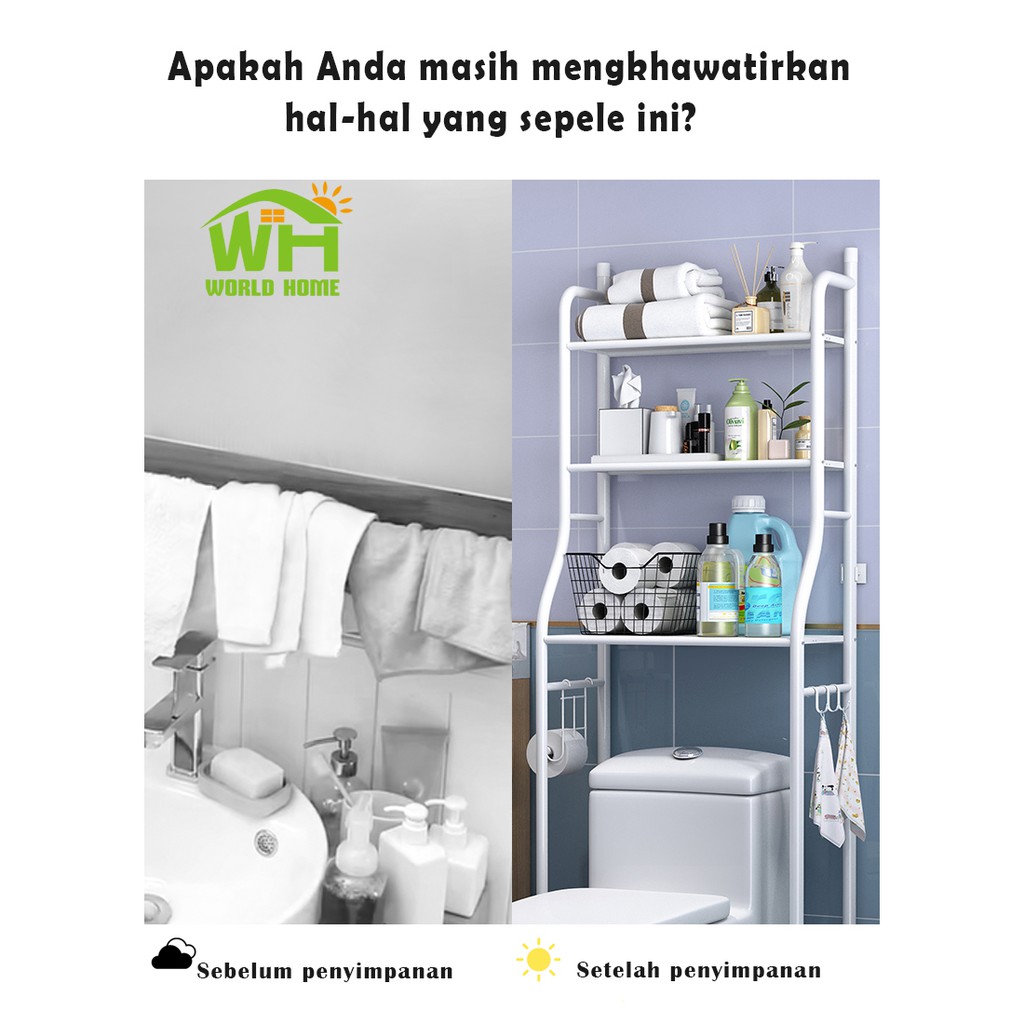 Rak Toilet WC Organizer Minimalis Rak Kamar Mandi Serbaguna Rak Sabun GOSHOP88