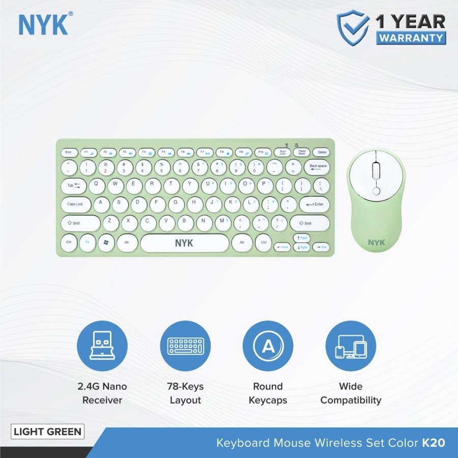 K20 NYK Keyboard Mouse WIreless Mini