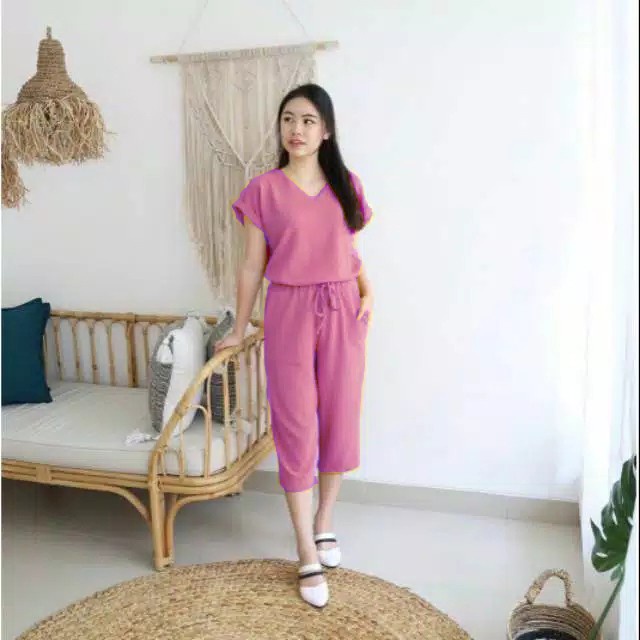 SET ASTRID GIRL - Setelan Wanita Korea Kekinian(baju+celana) Size fit to XL Hk-21 - Setelan Wanita Jumbo Murah - BAHAN RAYON