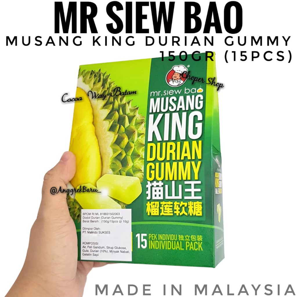 Mr Siew Bao Musang King Durian Gummy 150gr / SiewBao Permen Durian 150gram