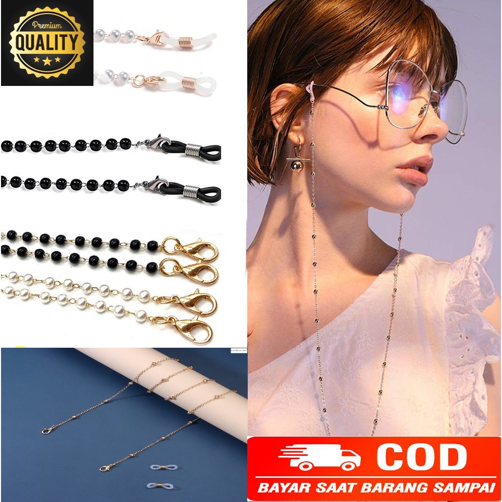 Strap Masker Rantai Mutiara / Tali Masker Gantungan/ Strap Kacamata Rantai Mutiara